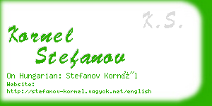 kornel stefanov business card